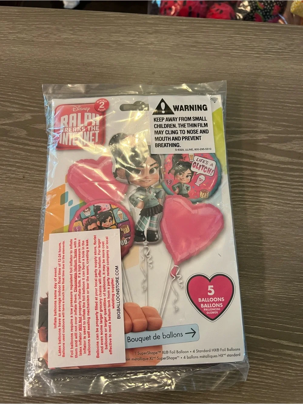 New Disney Wreck-It Ralph Vanellope Pink Party Balloon Bouquet